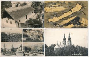 58 db MODERN fekete-fehér magyarországi város képeslap / 58 modern black and white Hungarian town postcards
