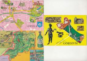 21 db MODERN motívum képeslap: magyar térképek / 21 modern motive postcards: Hungarian maps (képeslapfüzetből / from postcard booklet)