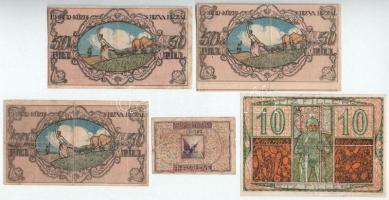 1918. május 1. Sopron 10f utalvány + 50f utalvány (3x) + 1919. 50f utalvány T:F
Adamo SOP4.1, SOP4....