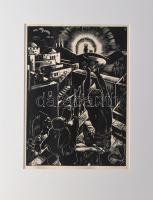 Dallos Hanna (1907-1944): "Jöjjön el a te országod", fametszet, papír, jelzett a metszeten...