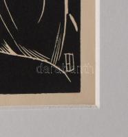 Dallos Hanna (1907-1944): "Miképpen mi is megbocsátunk...", fametszet, papír, jelzett a me...