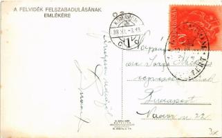 1938 Komárom, Komárno; 'A Felvidék felszabadulásának első örömünnepe', bevonulás, magyar z...