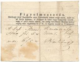 1844. Bács (Bač), számla 6Ft 5kr értékben T:XF folt