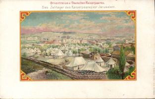 Jerusalem Tent camp of the German Royal Couple litho