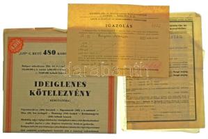 Vegyes 22db-os értékpapír, részvény elismervény, leszámítóló elsimervény tétel T:vegyes