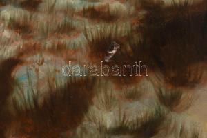 Ijjász Gyula (1874-1943): Első világháborús katonák Uzsoknál (Kárpátalja), 1915. keretben. Olaj, kar...