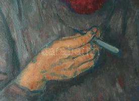 Jelzés nélkül, feltehetően 1920-40 körül: Festő portréja (Batthyány Gyula?). Olaj, vászon. Hátoldalá...