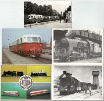 15 db MODERN gőzmozdony, vonat képeslap / 15 MODERN locomotives, trains postcards