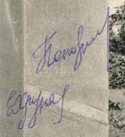 Jevgenyij Hrunov (1933-2000), Pavel Popovics (1930-2009) szovjet űrhajósok aláírása képen / Signatur...