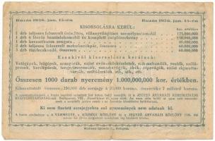 1926. Budapest "Árvaházi Sorsjegy a Vármegyei Tisztviselők Árvaháza és Otthona Javára" sor...