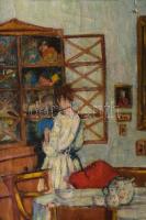 Jelzés nélkül, XX. sz. eleje: Enteriőr festményekkel. Olaj, vászon. Proveniencia: Saphier-gyűjtemény...