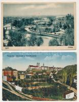21 db RÉGI magyar város képeslap, vegyes minőség / 21 pre-1945 Hungarian town-view postcards, mixed ...