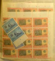 Indonézia ívek és ívdarabok, több ezer bélyeg ívberakóban