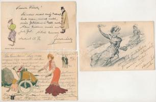 15 db RÉGI motívum képeslap: hölgyek művészlapok / 15 pre-1945 motive postcards: lady art postcards