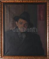 Jelzés nélkül, XX. sz. első fele: Portré. Olaj, vászon. Proveniencia: Saphier-gyűjtemény. Dublírozott. Sérült. Dekoratív, sérült fakeretben. 70,5x57,5 cm