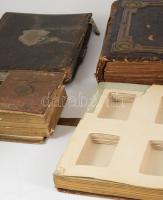 6 darab antik fotóalbum, vegyes állapotban