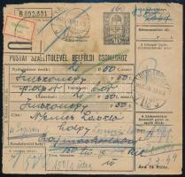 1943 Csomagszállító "Elköltözött" címkével visszaküldve