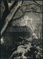cca 1935-1938 Dulovits Jenő (1903-1972): Lánchíd, Budapest, hátoldalon feliratozott fotó, 23×17 cm