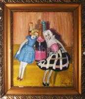 Holczmann Vilmos jelzéssel: Csendélet babákkal, 1928. Olaj, karton. Proveniencia: Saphier-gyűjtemény...