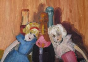 Holczmann Vilmos jelzéssel: Csendélet babákkal, 1928. Olaj, karton. Proveniencia: Saphier-gyűjtemény...