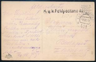 1918 Tábori posta képeslap "K.u.k Feldpostamt 421 a"