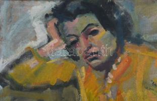 Jelzés nélkül, XX. sz. első fele: Fotelben ülő nő. Olaj, vászon. Proveniencia: Saphier-gyűjtemény. S...