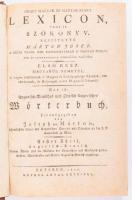 Márton Jó[z]sef: Német - magyar és magyar - német lexicon, vagy is szókönyv. Készítette: - -. Első rész: Magyarul és németül. Béts, 1807, Haykul Antal, 12+816 [kéthasábos számozás]+1+404 [kéthasábos számozás]+6 p. Magyar és német nyelven. Későbbi félbőr-kötés,