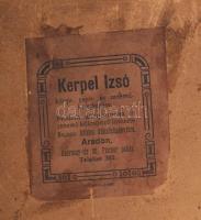 Jelzés nélkül, XX. sz. eleje: Napfényes udvar. Olaj, karton. Hátoldalán Kerpel Izsó aradi kereskedő ...