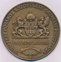 2000 k. "Budapest Főváros Közgyűlése Oktatási Bizottsága - Pro Educationis" kétoldalas, öntött bronz plakett (100mm) T:UNC