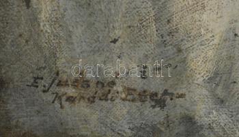 Edvi Illés Aladárné, Karády Etel (1877-1963): Asztali csendélet. Olaj, vászon, kartonra ragasztva. J...