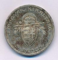 1938. 5P Ag "Szent István" T:AU patina Adamo P8.1