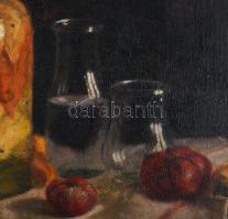 Artner M. jelzéssel: Befőttes csendélet, 1918. Olaj, vászon, farostra ragasztva. Proveniencia: Saphi...