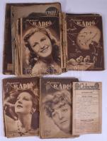 1940-1947 Vegyes újság tétel: Magyar Rádió, Színház, Film-Színház-Irodalom, stb., összesen kb. 20 db, változó állapotban, sérülésekkel