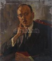 Jelzés nélkül, XX. sz. eleje: Portré. Olaj, vászon. Proveniencia: Saphier-gyűjtemény. Javított. Kissé sérült. 60x50 cm