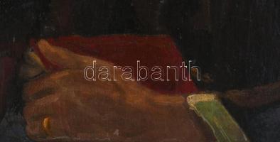 Jelzés nélkül, XX. sz. eleje: Portré. Olaj, vászon. Proveniencia: Saphier-gyűjtemény. Javított. Kiss...