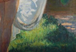 Baróthi Károly (1895-?): Női akt drapériával, 1909. Olaj, vászon. Jelezve jobbra lent. Proveniencia:...