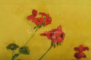 Farkas S. jelzéssel: Muskátli, 1909. Olaj, vászon. Proveniencia: Saphier-gyűjtemény. Javított. Sérül...