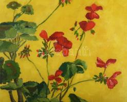 Farkas S. jelzéssel: Muskátli, 1909. Olaj, vászon. Proveniencia: Saphier-gyűjtemény. Javított. Sérül...