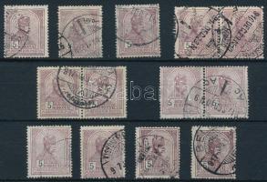 1913 13 db Turul 5K, közte 3 pár