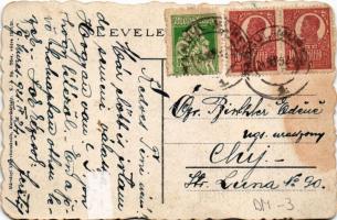 Marosvásárhely, Targu Mures; Székely vértanúk emlékműve és az alreáliskola. Márványi kiadása / Széke...