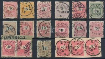 1888-1899 18 db Krajcáros bélyeg szép bélyegzésekkel