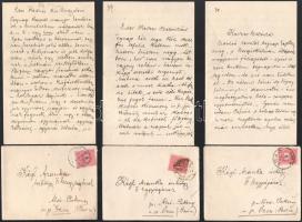 1894 Jendrassik Kornél (1868-1931) gépészmérnök és szabadalmi bíró (Jendrassik György Széchenyi-díjas magyar gépészmérnök apja, valamint Jendrassik Ernő orvos testvére) levelei későbbi feleségének, Kégl Arankának. 8 darab levél Aradról Ócsára címzett borítékban.
