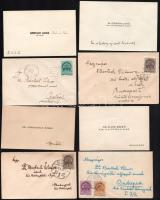 1940 Dr. Bartsch Vilmos királyi törvényszéki aljegyzőnek postán küldött névjegykártyák (Dr. Gömöry Jenő járásbírósági elnök, Dr. Kiss Ernő ítélőtáblai bíró, Dr. Keresztély Endre, Bartsch Lajos mérnök). 4 darab névjegykártya futott borítékban.