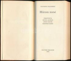 Flaubert, Gustave: Három mese. Szász Endre illusztrációival. [Bp.], 1965, Magyar Helikon. 389/1600. számozott példány. Kiadói bőr kötés, jó állapotban.