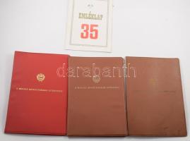 1972 "Bányász Szolgálati Érdemérem" arany, ezüst és bronz fokozata bronz kitüntetés mellszalagon (3xklf) az arany és az ezüst fokozat műgyantás, a bronz fokozat zománcozott T:AU Mindegyik adományozó okirattal.