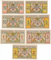 1921. Székesfehérvár 10f + 20f + 50f + 1K + 2K + 3K + 5K "Légszeszgyár és Vegyiművek Részvénytársaság" T:UNC,AU Adamo SZF-2.1-2.7