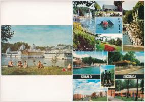 30 db MODERN magyarországi város képeslap: strandok, fürdők / 30 modern Hungarian town postcards: sp...
