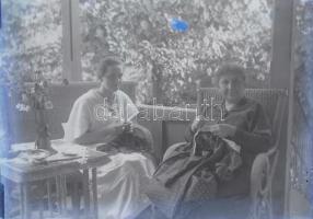 5 db üvegnegatív vegyes felvételekkel (közte Veres Pálné szobra, életképek, stb.), 12x9 cm