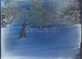 5 db üvegnegatív vegyes felvételekkel (közte Veres Pálné szobra, életképek, stb.), 12x9 cm