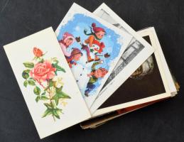 100 db MODERN megíratlan üdvözlőlap, művészlap / 100 modern unused greeting cards, art postcards